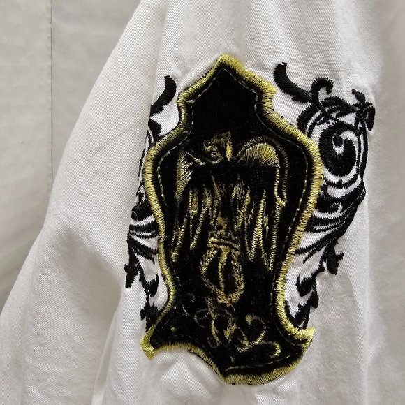RARE Vintage Marquis MARQ 75 Button Down Dragon Eagle Alpha Embroidered Shirt - Picture 11 of 16